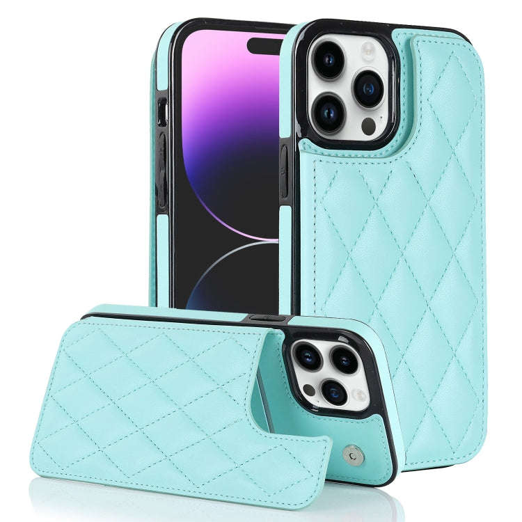 Double Buckle Rhombic PU Leather Phone Case, For iPhone 14, For iPhone 14 Plus, For iPhone 14 Pro...