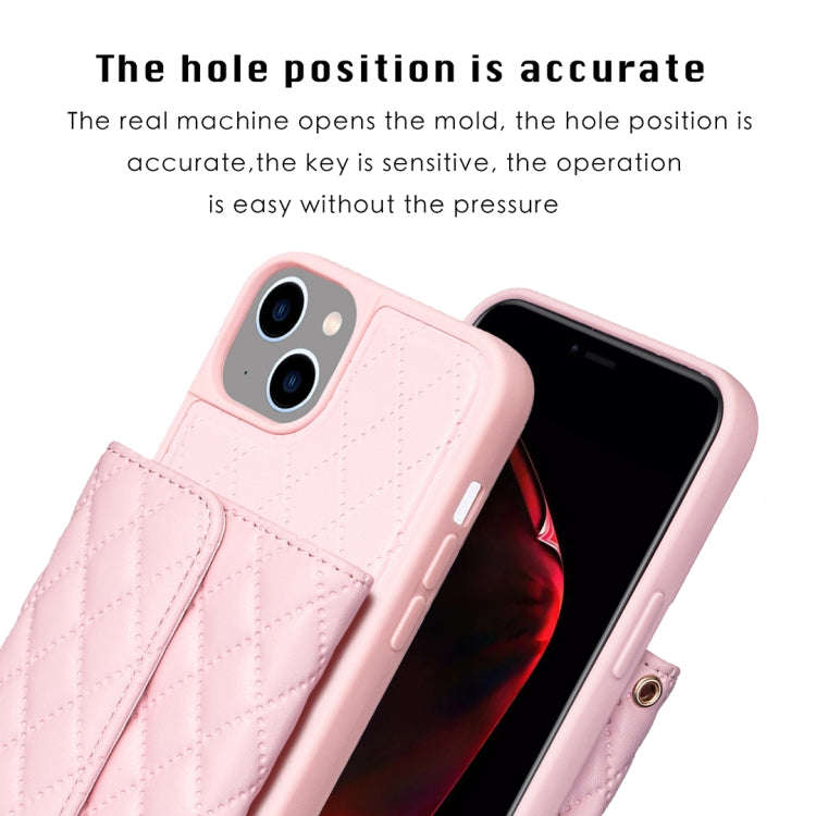 Horizontal Wallet Rhombic Leather Phone Case, For iPhone 14, For iPhone 14 Plus, For iPhone 14 Pr...