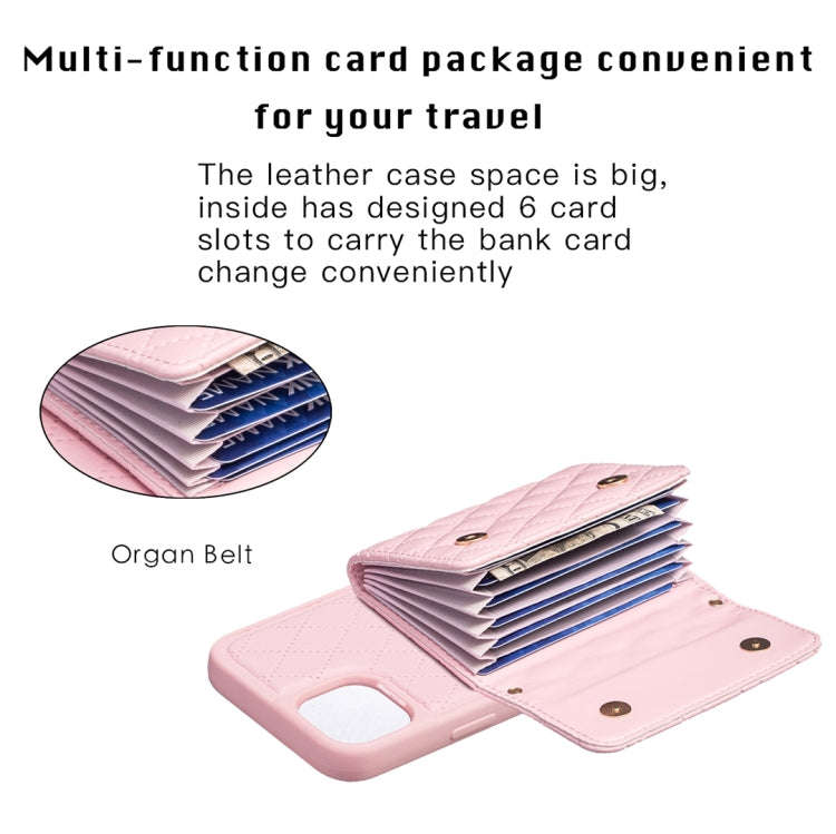 Horizontal Wallet Rhombic Leather Phone Case, For iPhone 14, For iPhone 14 Plus, For iPhone 14 Pr...