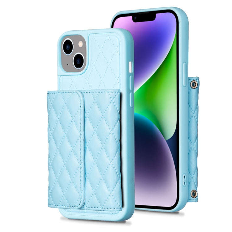 Horizontal Wallet Rhombic Leather Phone Case, For iPhone 14, For iPhone 14 Plus, For iPhone 14 Pr...