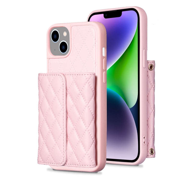 Horizontal Wallet Rhombic Leather Phone Case, For iPhone 14, For iPhone 14 Plus, For iPhone 14 Pr...