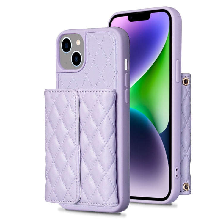 Horizontal Wallet Rhombic Leather Phone Case, For iPhone 14, For iPhone 14 Plus, For iPhone 14 Pr...