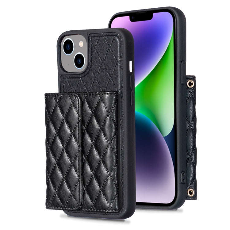 Horizontal Wallet Rhombic Leather Phone Case, For iPhone 14, For iPhone 14 Plus, For iPhone 14 Pr...