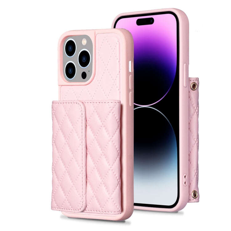 Horizontal Wallet Rhombic Leather Phone Case, For iPhone 14, For iPhone 14 Plus, For iPhone 14 Pr...