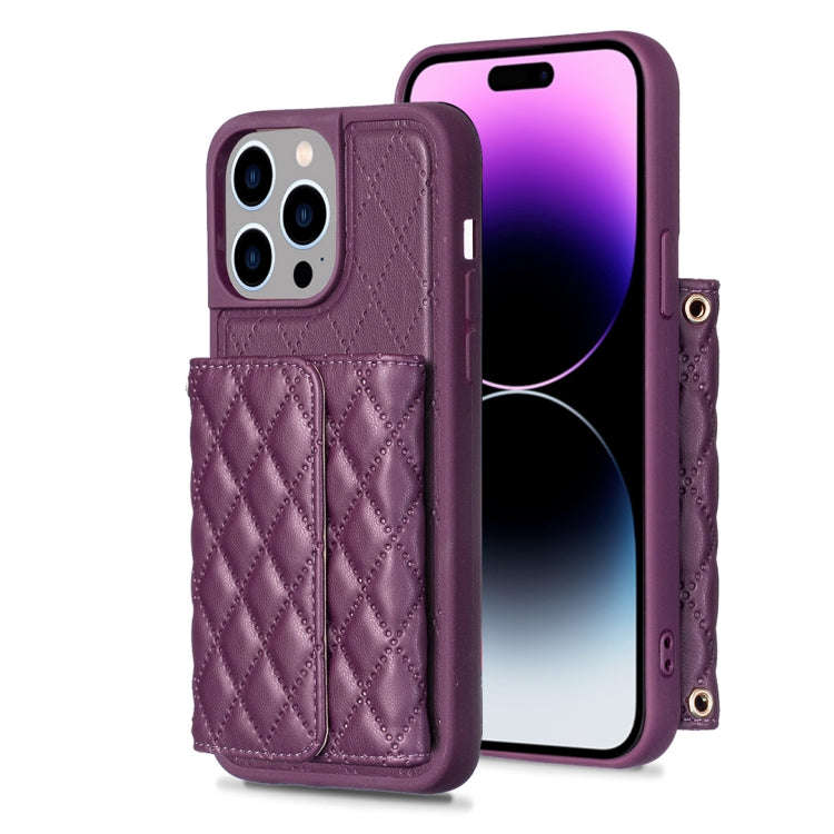Horizontal Wallet Rhombic Leather Phone Case, For iPhone 14, For iPhone 14 Plus, For iPhone 14 Pr...