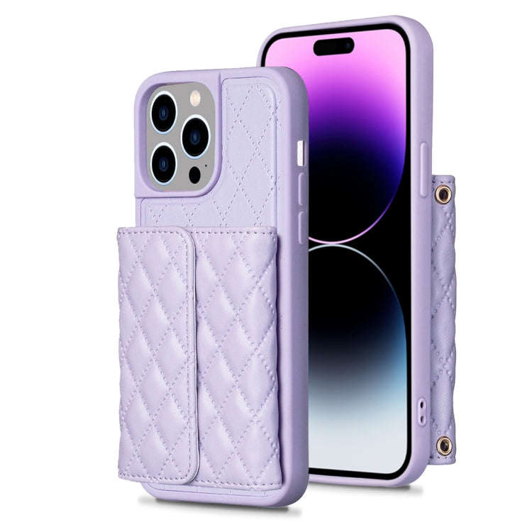 Horizontal Wallet Rhombic Leather Phone Case, For iPhone 14, For iPhone 14 Plus, For iPhone 14 Pr...
