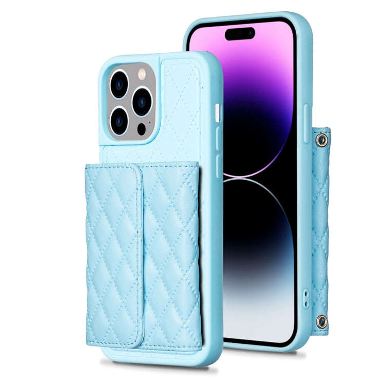 Horizontal Wallet Rhombic Leather Phone Case, For iPhone 14, For iPhone 14 Plus, For iPhone 14 Pr...