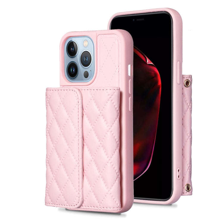 Horizontal Wallet Rhombic Leather Phone Case, For iPhone 14, For iPhone 14 Plus, For iPhone 14 Pr...