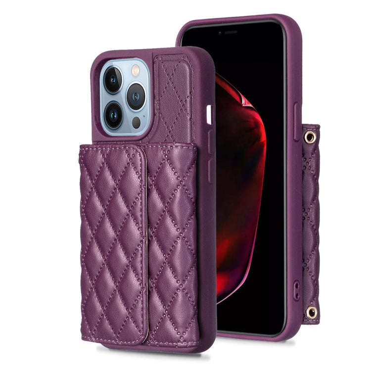Horizontal Wallet Rhombic Leather Phone Case, For iPhone 14, For iPhone 14 Plus, For iPhone 14 Pr...