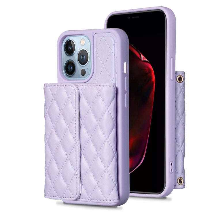 Horizontal Wallet Rhombic Leather Phone Case, For iPhone 14, For iPhone 14 Plus, For iPhone 14 Pr...