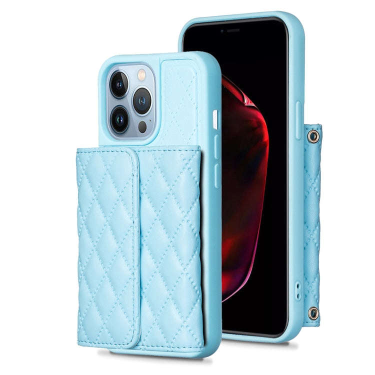 Horizontal Wallet Rhombic Leather Phone Case, For iPhone 14, For iPhone 14 Plus, For iPhone 14 Pr...