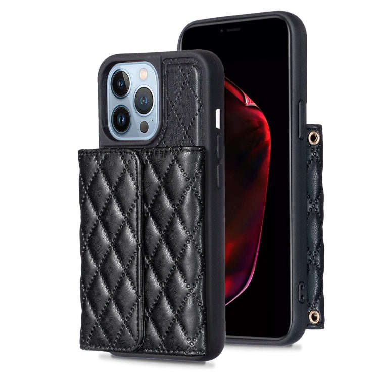 Horizontal Wallet Rhombic Leather Phone Case, For iPhone 14, For iPhone 14 Plus, For iPhone 14 Pr...