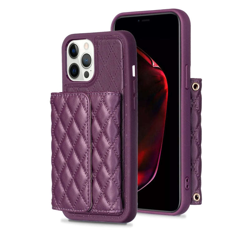 Horizontal Wallet Rhombic Leather Phone Case, For iPhone 14, For iPhone 14 Plus, For iPhone 14 Pr...