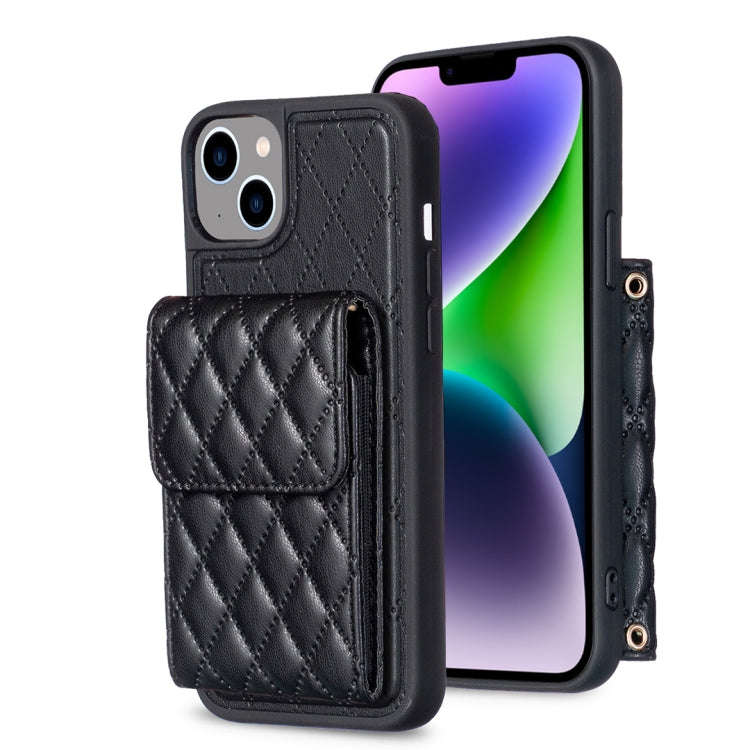 Vertical Wallet Rhombic Leather Phone Case, For iPhone 14, For iPhone 14 Plus, For iPhone 14 Pro,...