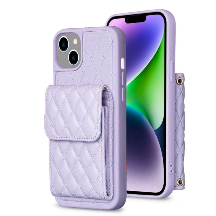 Vertical Wallet Rhombic Leather Phone Case, For iPhone 14, For iPhone 14 Plus, For iPhone 14 Pro,...