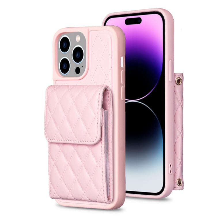 Vertical Wallet Rhombic Leather Phone Case, For iPhone 14, For iPhone 14 Plus, For iPhone 14 Pro,...