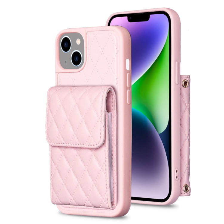 Vertical Wallet Rhombic Leather Phone Case, For iPhone 14, For iPhone 14 Plus, For iPhone 14 Pro,...