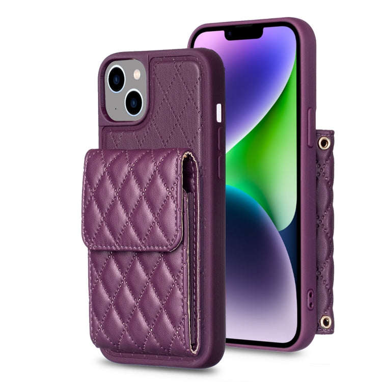 Vertical Wallet Rhombic Leather Phone Case, For iPhone 14, For iPhone 14 Plus, For iPhone 14 Pro,...