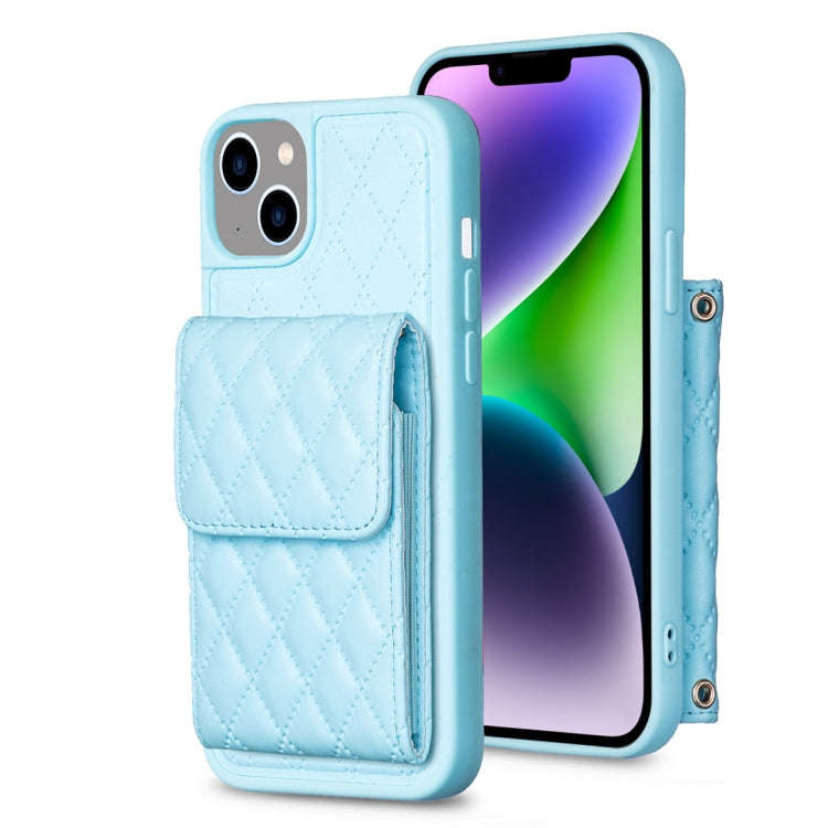Vertical Wallet Rhombic Leather Phone Case, For iPhone 14, For iPhone 14 Plus, For iPhone 14 Pro,...