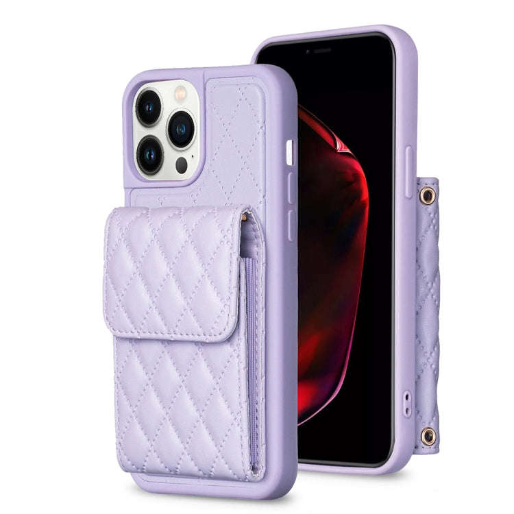 Vertical Wallet Rhombic Leather Phone Case, For iPhone 14, For iPhone 14 Plus, For iPhone 14 Pro,...