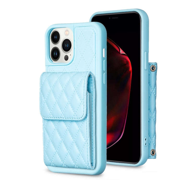 Vertical Wallet Rhombic Leather Phone Case, For iPhone 14, For iPhone 14 Plus, For iPhone 14 Pro,...