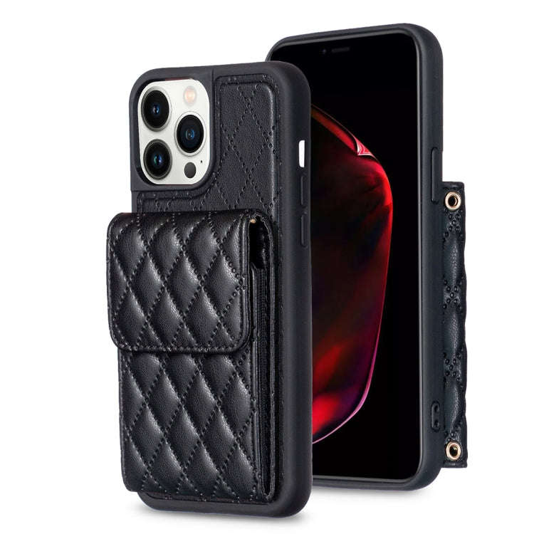Vertical Wallet Rhombic Leather Phone Case, For iPhone 14, For iPhone 14 Plus, For iPhone 14 Pro,...