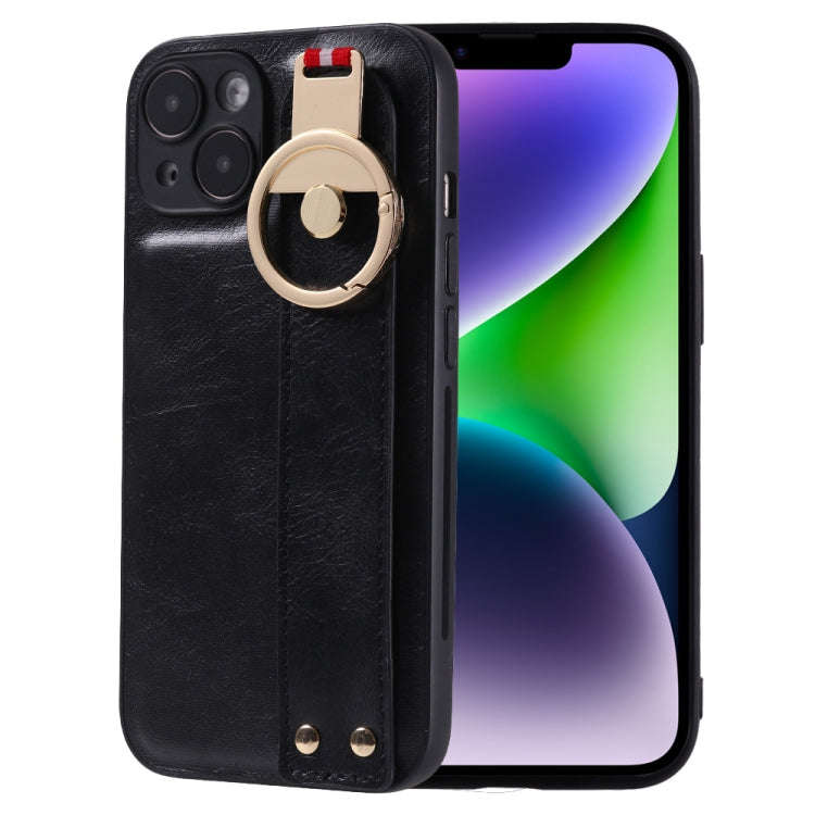 Wristband Leather Back Phone Case, For iPhone 14, For iPhone 14 Plus