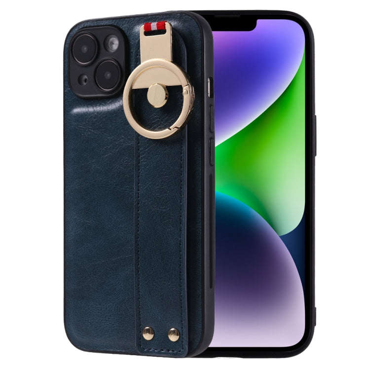 Wristband Leather Back Phone Case, For iPhone 14, For iPhone 14 Plus