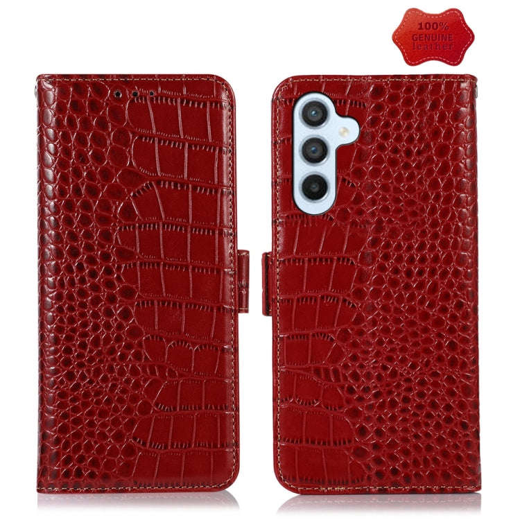 Crocodile Top Layer Cowhide Leather Phone Case, For Samsung Galaxy Xcover 7, For Samsung Galaxy M...