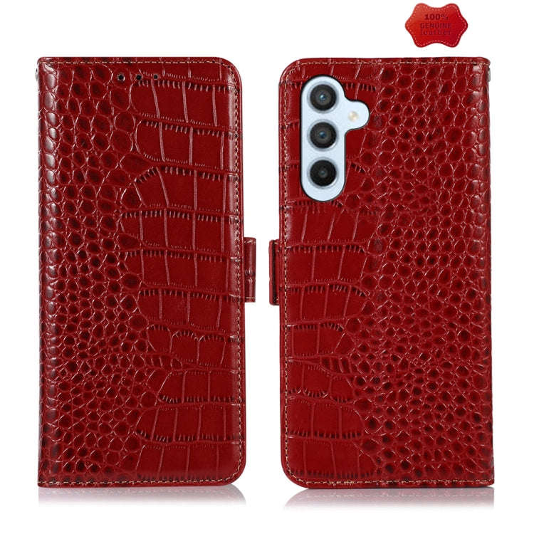 Crocodile Top Layer Cowhide Leather Phone Case, For Samsung Galaxy Xcover 7, For Samsung Galaxy M...