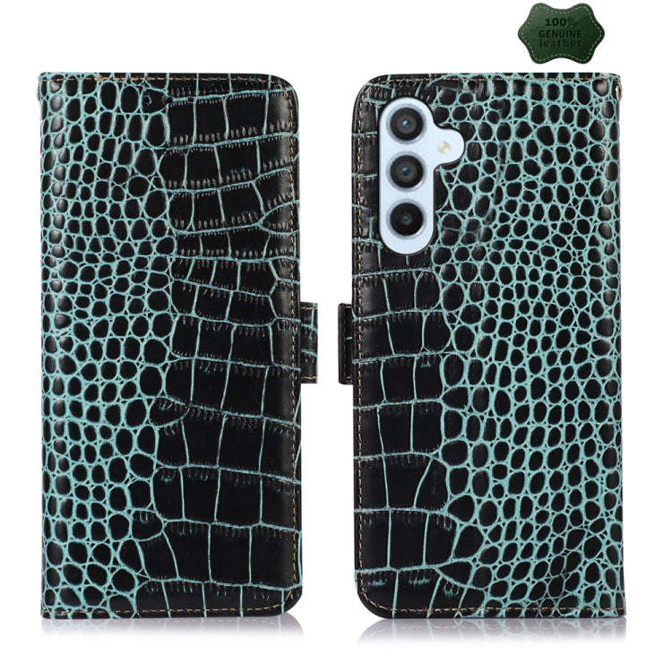 Crocodile Top Layer Cowhide Leather Phone Case, For Samsung Galaxy Xcover 7, For Samsung Galaxy M...