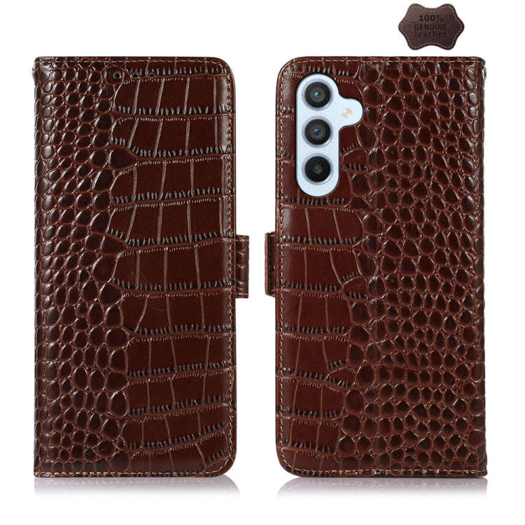 Crocodile Top Layer Cowhide Leather Phone Case, For Samsung Galaxy Xcover 7, For Samsung Galaxy M...