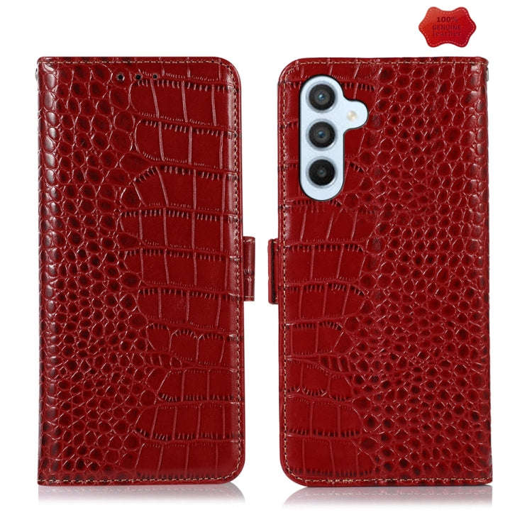 Crocodile Top Layer Cowhide Leather Phone Case, For Samsung Galaxy Xcover 7, For Samsung Galaxy M...