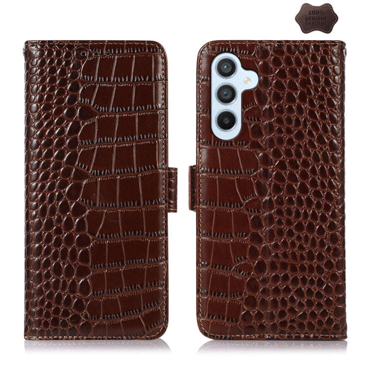 Crocodile Top Layer Cowhide Leather Phone Case, For Samsung Galaxy Xcover 7, For Samsung Galaxy M...