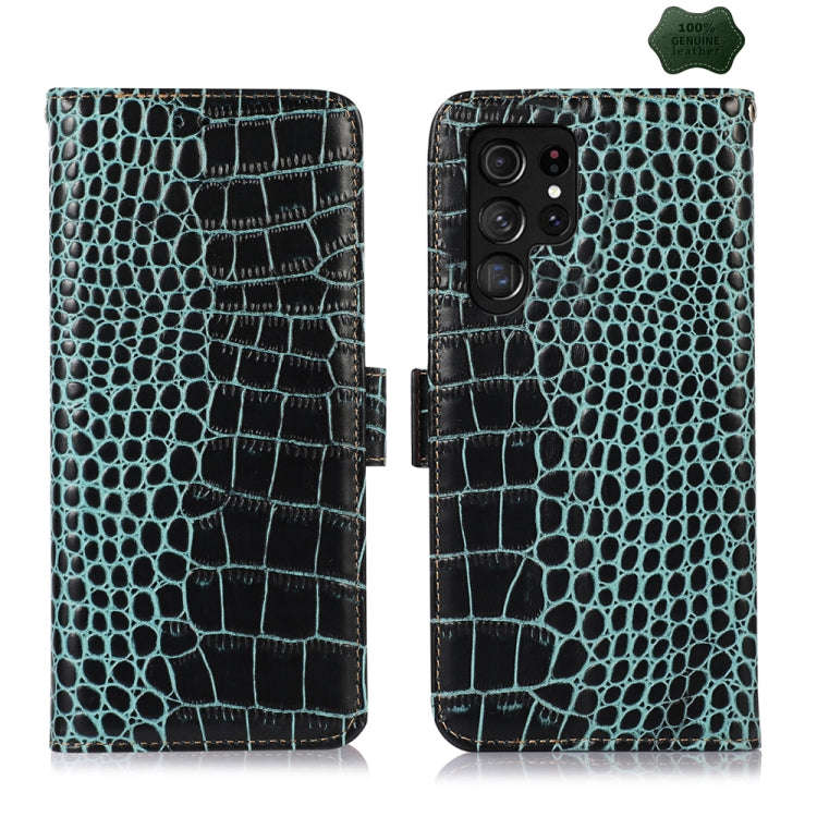 Crocodile Top Layer Cowhide Leather Phone Case, For Samsung Galaxy Xcover 7, For Samsung Galaxy M...