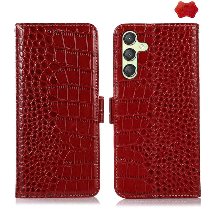 Crocodile Top Layer Cowhide Leather Phone Case, For Samsung Galaxy Xcover 7, For Samsung Galaxy M...