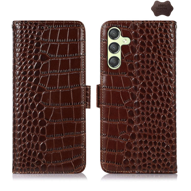 Crocodile Top Layer Cowhide Leather Phone Case, For Samsung Galaxy Xcover 7, For Samsung Galaxy M...
