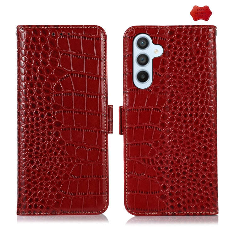 Crocodile Top Layer Cowhide Leather Phone Case, For Samsung Galaxy Xcover 7, For Samsung Galaxy M...
