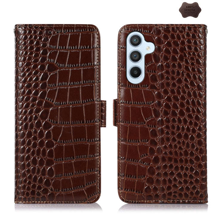 Crocodile Top Layer Cowhide Leather Phone Case, For Samsung Galaxy Xcover 7, For Samsung Galaxy M...