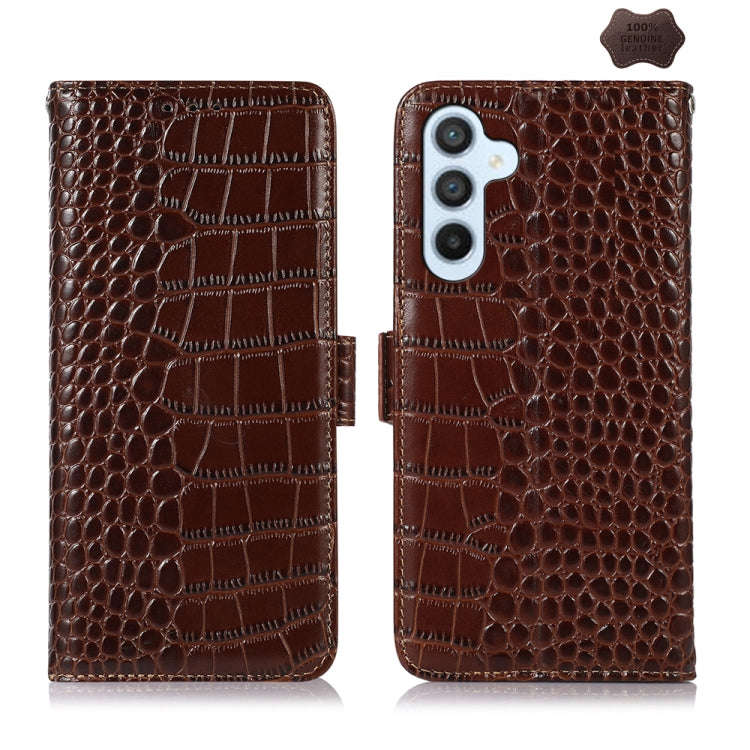 Crocodile Top Layer Cowhide Leather Phone Case, For Samsung Galaxy Xcover 7, For Samsung Galaxy M...