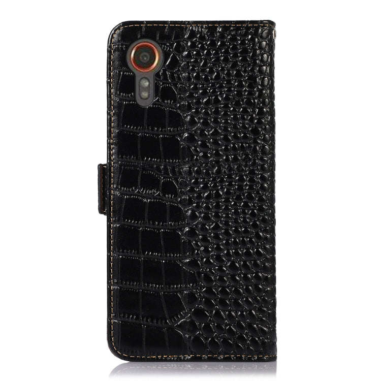 Crocodile Top Layer Cowhide Leather Phone Case, For Samsung Galaxy Xcover 7, For Samsung Galaxy M...