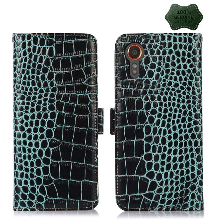 Crocodile Top Layer Cowhide Leather Phone Case, For Samsung Galaxy Xcover 7, For Samsung Galaxy M...