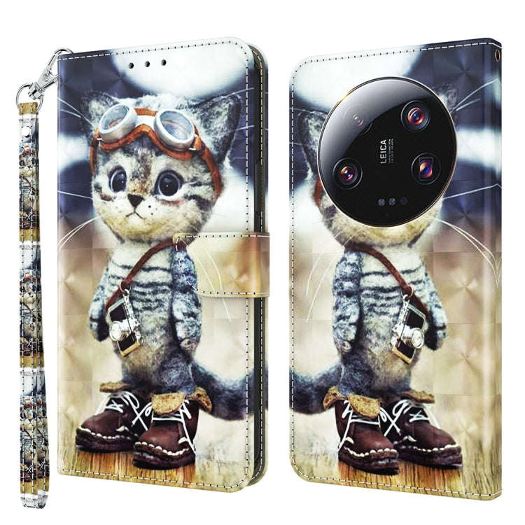 3D Painted Pattern Leather Phone Case, For Xiaomi Redmi Note 13 Pro+, For Xiaomi Redmi Note 13 Pr...