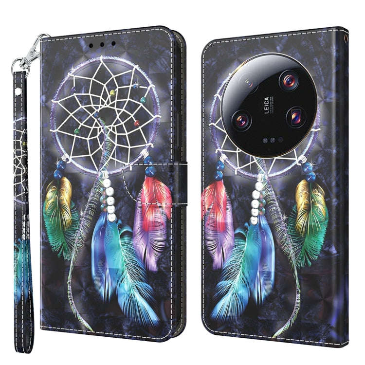 3D Painted Pattern Leather Phone Case, For Xiaomi Redmi Note 13 Pro+, For Xiaomi Redmi Note 13 Pr...