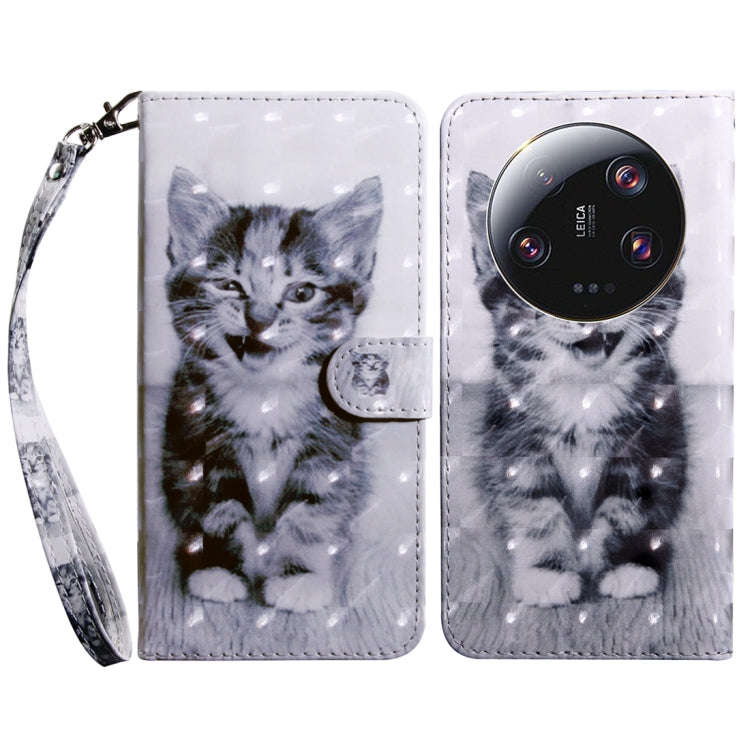 3D Painted Pattern Leather Phone Case, For Xiaomi Redmi Note 13 Pro+, For Xiaomi Redmi Note 13 Pr...