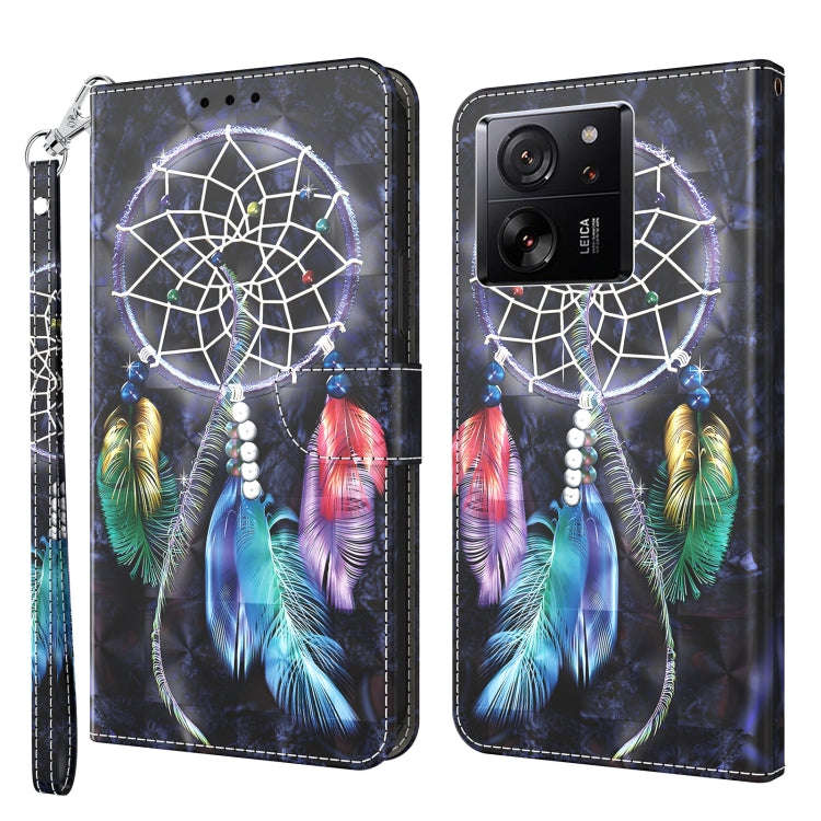 3D Painted Pattern Leather Phone Case, For Xiaomi Redmi Note 13 Pro+, For Xiaomi Redmi Note 13 Pr...