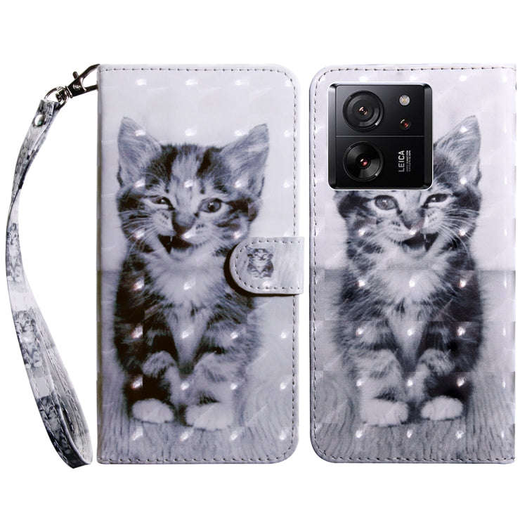 3D Painted Pattern Leather Phone Case, For Xiaomi Redmi Note 13 Pro+, For Xiaomi Redmi Note 13 Pr...