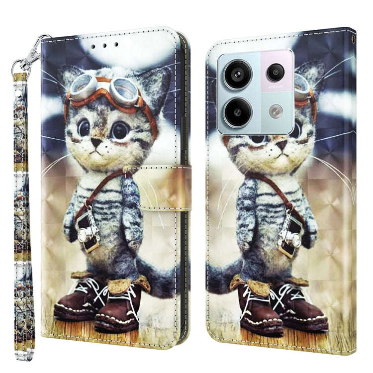 3D Painted Pattern Leather Phone Case, For Xiaomi Redmi Note 13 Pro+, For Xiaomi Redmi Note 13 Pr...