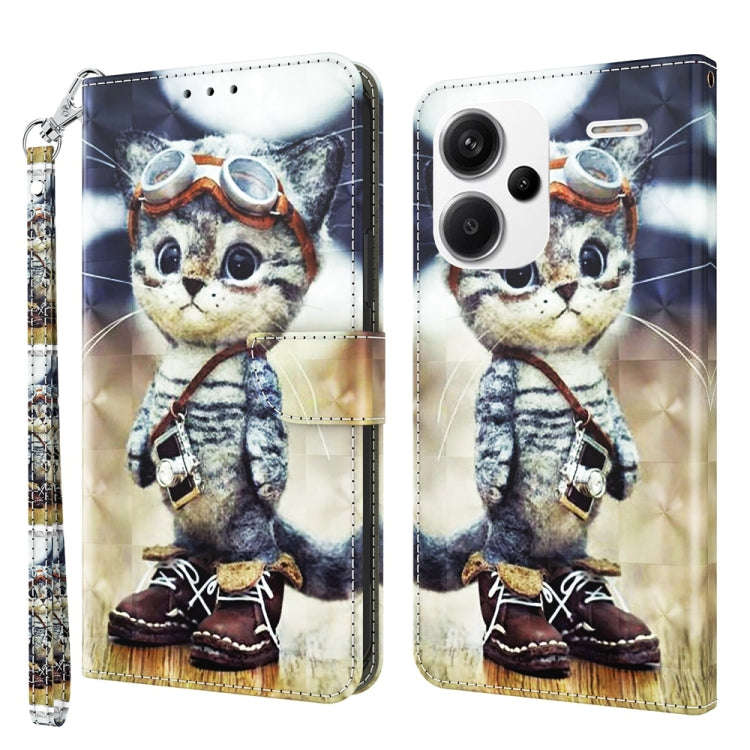 3D Painted Pattern Leather Phone Case, For Xiaomi Redmi Note 13 Pro+, For Xiaomi Redmi Note 13 Pr...