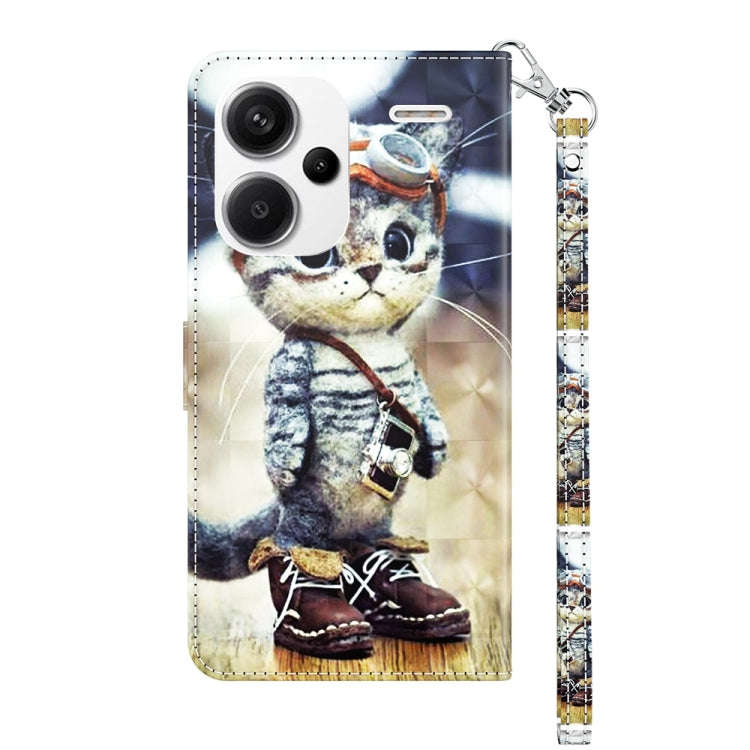 3D Painted Pattern Leather Phone Case, For Xiaomi Redmi Note 13 Pro+, For Xiaomi Redmi Note 13 Pr...